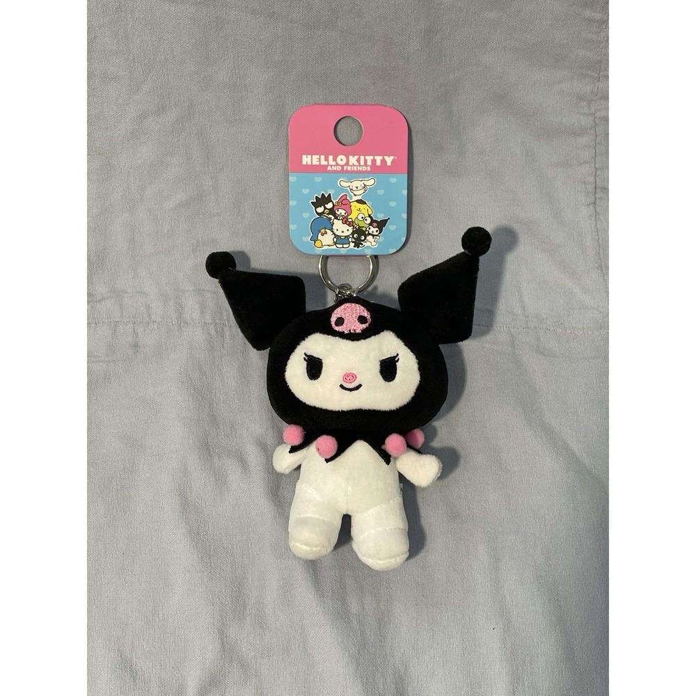 NEW Sanrio Hello Kitty & Friends 6" Plush Keychain Bag Tag Hanger - Kuromi